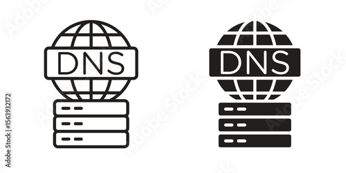 DNS icon solid style. Flat vector illustration.