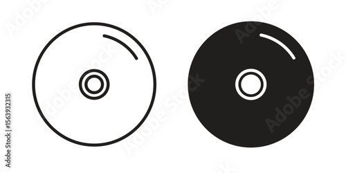 DVD icon solid style. Flat vector illustration.