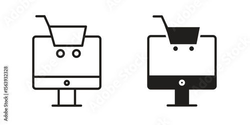 E commerce platform icon solid style. Flat vector illustration.
