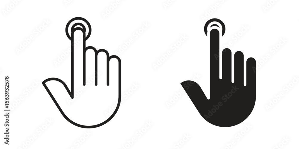 Fototapeta premium Finger control icon solid style. Flat vector illustration.