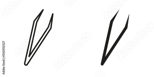 Eyebrow tweezers icon solid style. Flat vector illustration.