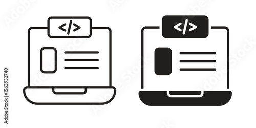 Front end icon solid style. Flat vector illustration.