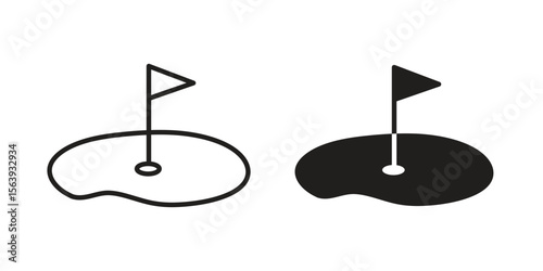 Golf yard icon solid style. Flat vector illustration.