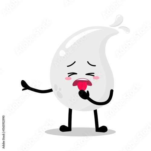 Cute Hand Drawn white Blood Drop yuck disgusted