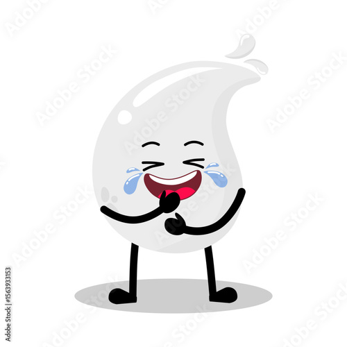 Cute Hand Drawn Funny white Blood Drop Laughing Out Loud