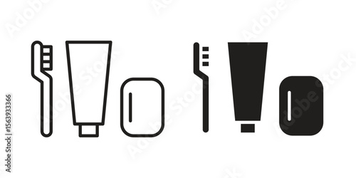 hygiene kit icon solid style. Flat vector illustration.