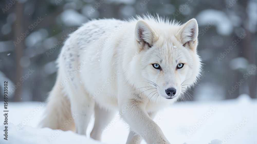 Naklejka premium Winter Wildlife Wonders A Glimpse into the Frozen Forest