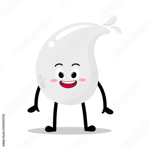 Cute Hand Drawn Happy white Blood Drop