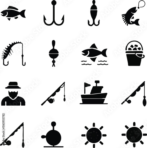 Fishing Icon Vector Art, Icons, and Graphics