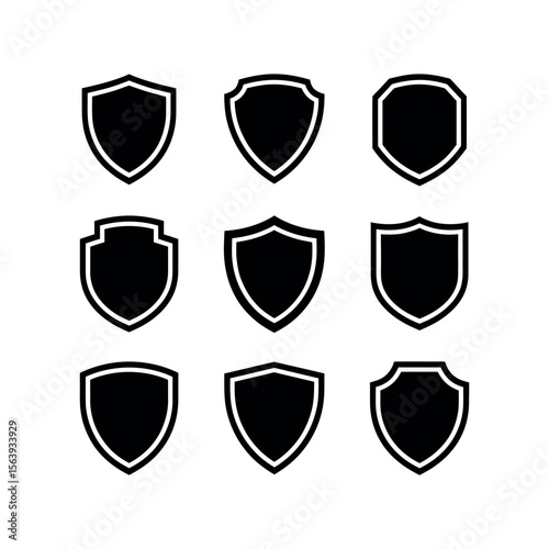 Shield Silhouette on white background