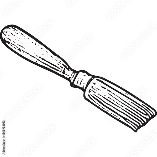 Hand-drawn pastry brush sketch for baking, ideal for kitchen and dessert designs