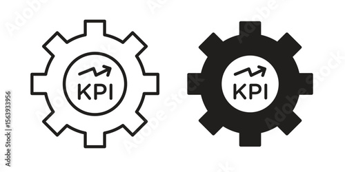 KPI icon solid style. Flat vector illustration.