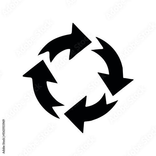 Recycle icon Silhouette on white background