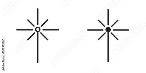 Laser beam icon solid style. Flat vector illustration.