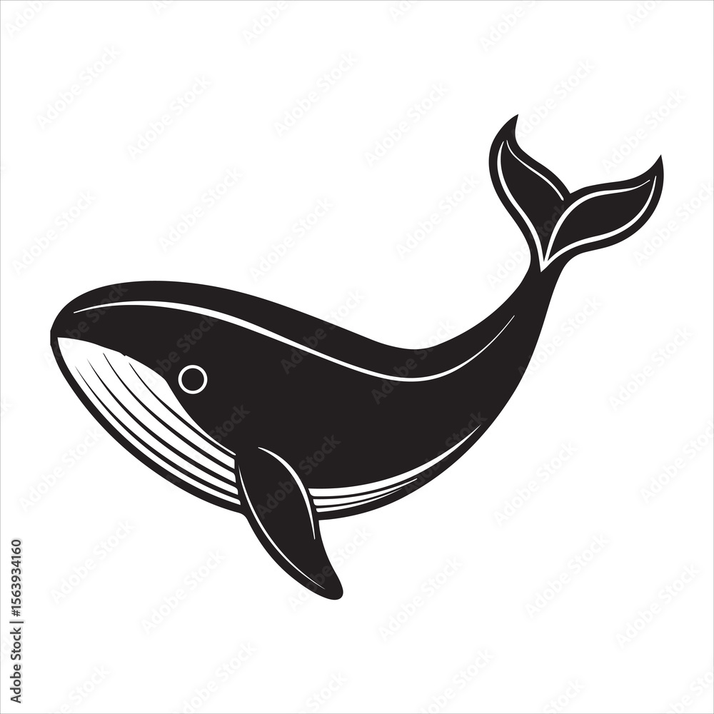 Fototapeta premium blue whale vector illustration