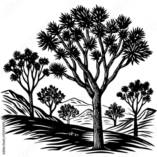 Joshua Tree Landscape Illustration