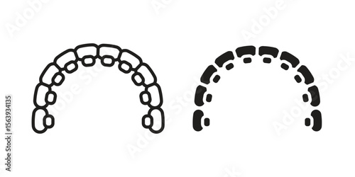 Lingual braces icon solid style. Flat vector illustration.