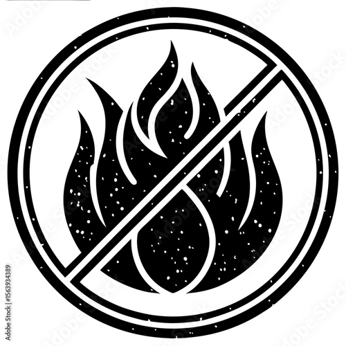 No Fire Symbol Warning Sign