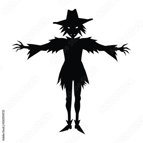 Scary Scarecrow Silhouette Halloween Decoration Image