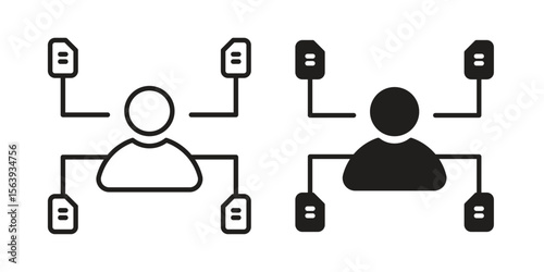 Multitask icon solid style. Flat vector illustration.