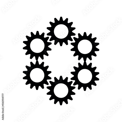 Gear Silhouette on white background