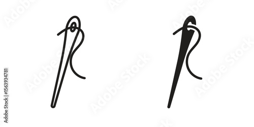 Needle icon solid style. Flat vector illustration.