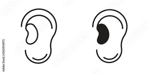 Otitis icon solid style. Flat vector illustration.