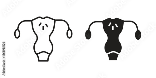 Pelvic inflammatory disease icon solid style. Flat vector illustration.