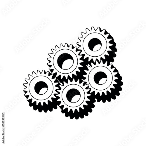 Gear Silhouette on white background