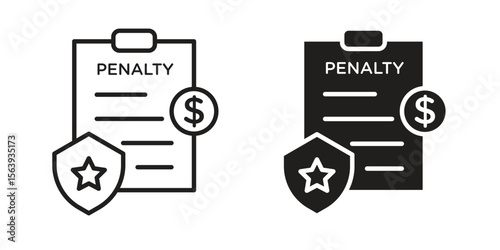 Penalty icon solid style. Flat vector illustration.