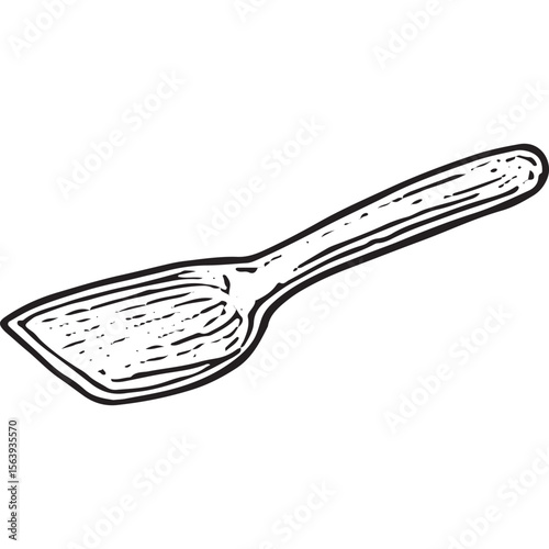 Hand-drawn spatula illustration for baking, perfect for kitchen and cooking art