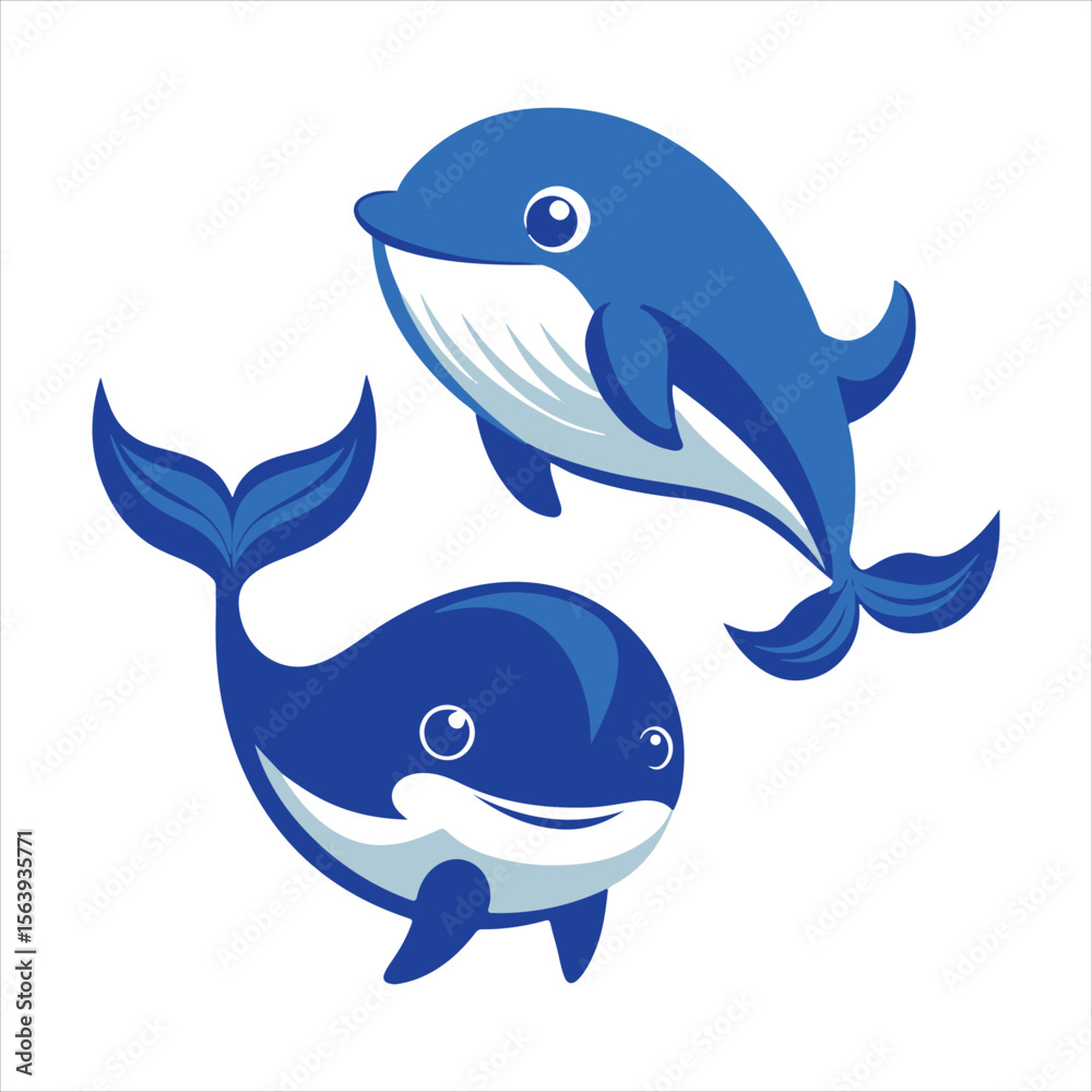 blue whale vector illustration blue whale vector illustration