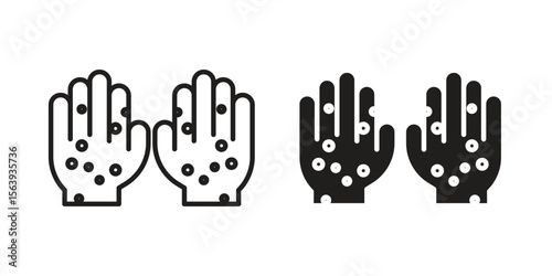 Rash hand icon solid style. Flat vector illustration.