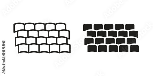Roof tile icon solid style. Flat vector illustration.