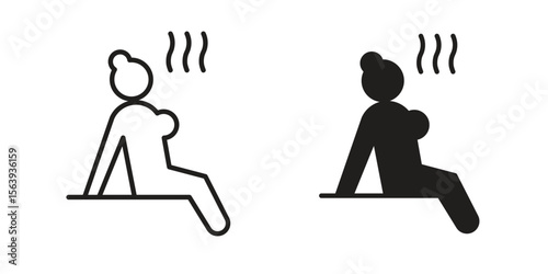 Sauna icon solid style. Flat vector illustration.