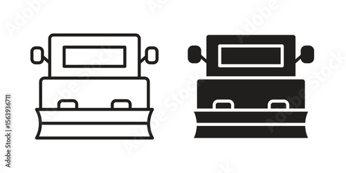 Snowplow icon solid style. Flat vector illustration.