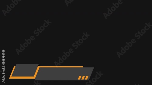 Black and yellow geometric shape animated lower third with transparent background and luxaries deisgn