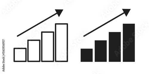 Stagflation icon solid style. Flat vector illustration.