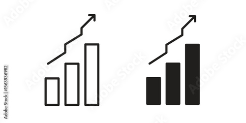 Stagflation icon solid style. Flat vector illustration.