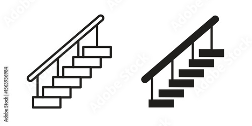 Wallpaper Mural Stairs icon solid style. Flat vector illustration. Torontodigital.ca