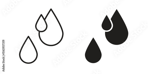 Tear drop icon solid style. Flat vector illustration.