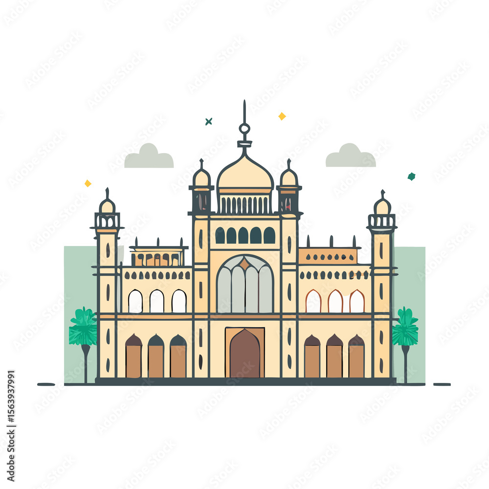 Fototapeta premium vector illustration of a building of the city