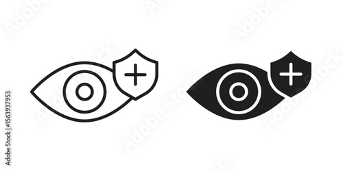 Vision insurance icon solid style. Flat vector illustration.