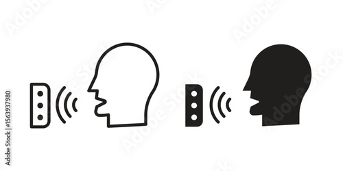 Voice control icon solid style. Flat vector illustration.