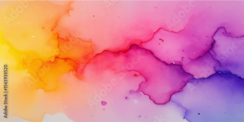 Abstract watercolor paint splashes create a colorful artistic texture