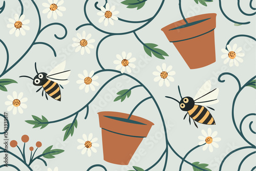 Creative summer, seasonal vibe seamless pattern