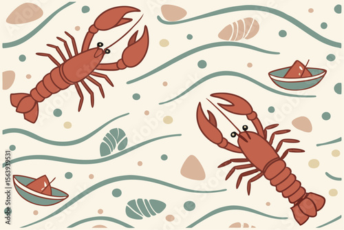 Creative summer, seasonal vibe seamless pattern