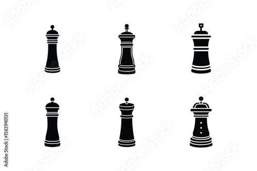 pepper grinder silhouette vector illustration