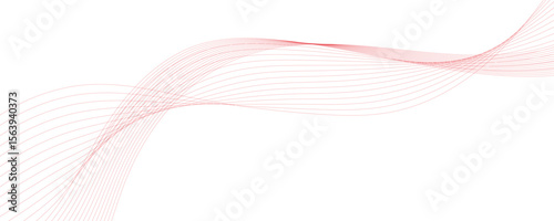 Red Waves Flowing Across a White Backdrop