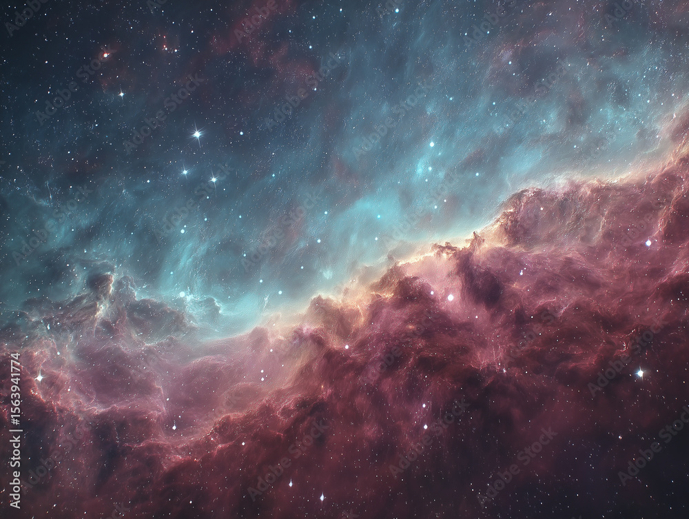 Obraz premium Nebula clouds in space (blue-pink)